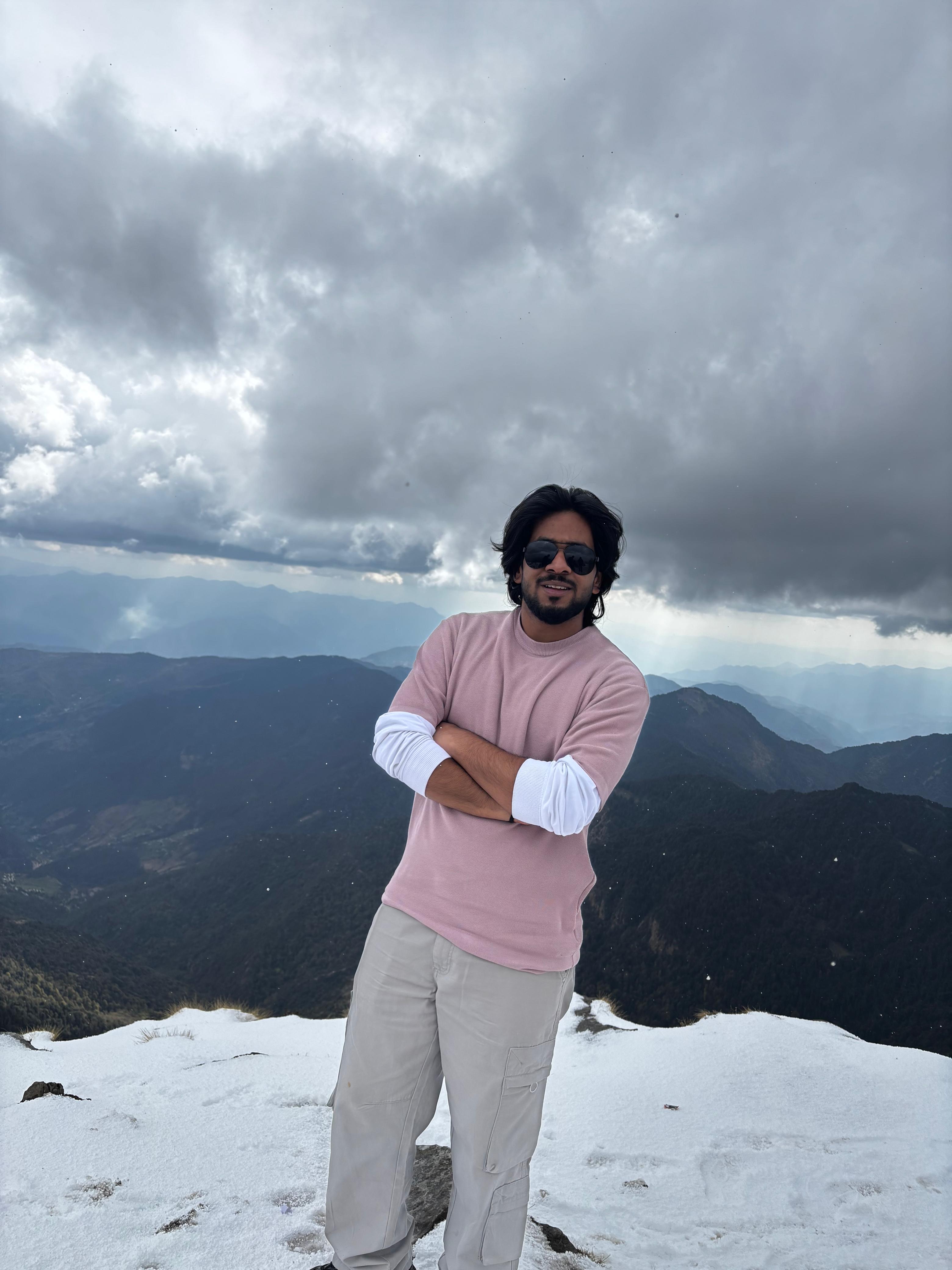Utkarsh Prakash on a mountain